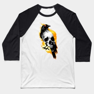 Corvo e Caveira Baseball T-Shirt